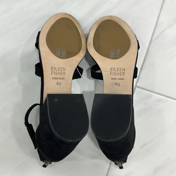 NEW! Eileen Fisher Black Noni Sandal - Size 8.5