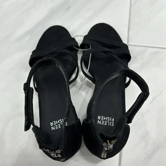 NEW! Eileen Fisher Black Noni Sandal - Size 8.5
