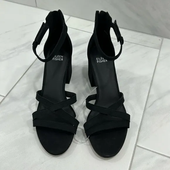 NEW! Eileen Fisher Black Noni Sandal - Size 8.5