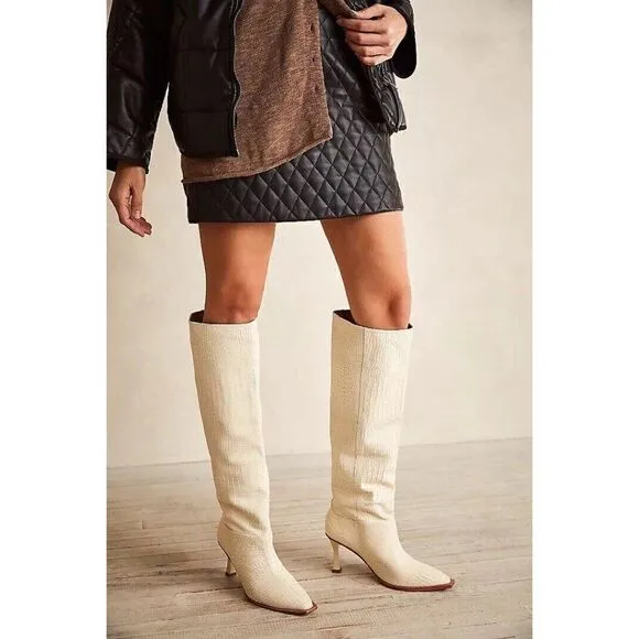 NEW FREE PEOPLE Sz 10 / 41 FRIDAY FEVER HEEL BOOTS X VICENZA IN BONE