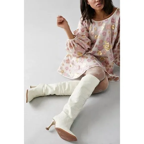 NEW FREE PEOPLE Sz 10 / 41 FRIDAY FEVER HEEL BOOTS X VICENZA IN BONE