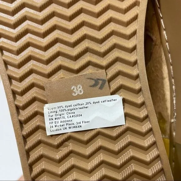 New Free People Gold Calf Hair Varsity Slip On