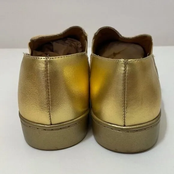 New Free People Gold Calf Hair Varsity Slip On