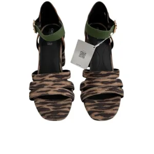 New GEOX D GENZIANA HIGH A Open Toe Sandals Leopard Print Women's Sandals 8