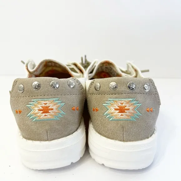 NEW HEY DUDE WENDY RODEO WHITE AZTEC Size 7 NWT