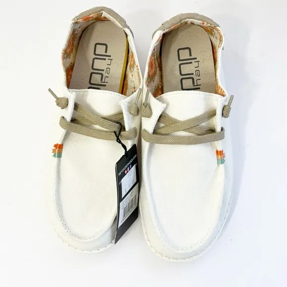 NEW HEY DUDE WENDY RODEO WHITE AZTEC Size 7 NWT