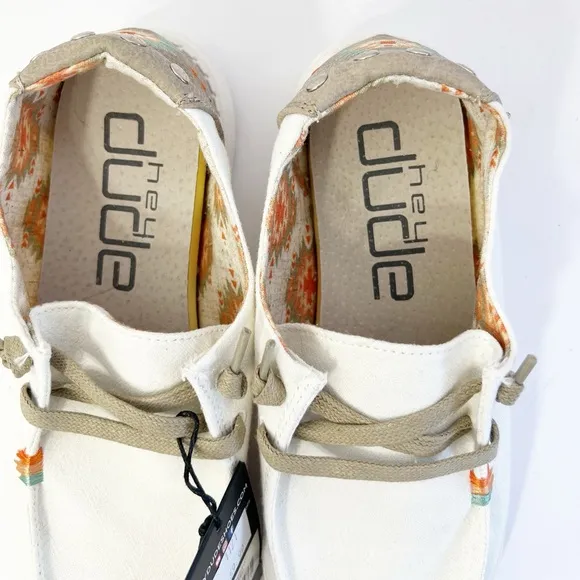 NEW HEY DUDE WENDY RODEO WHITE AZTEC Size 7 NWT