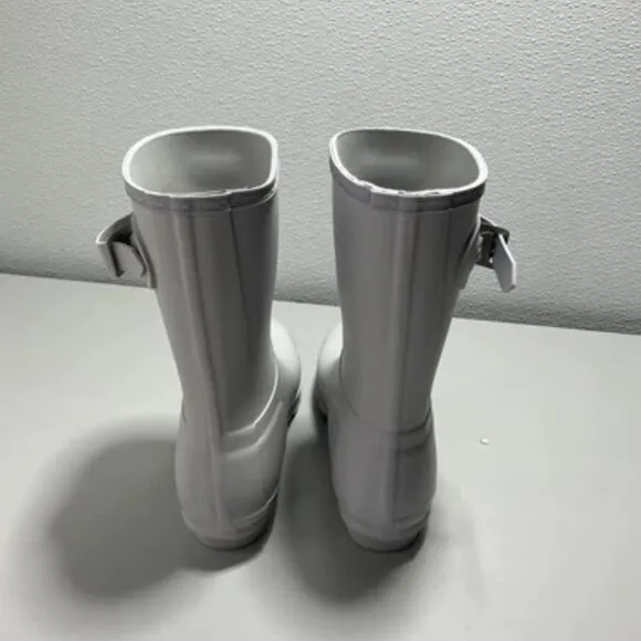 NEW HUNTER Originals Short Boot Women's Size 7 Slip on Rubber Grey White