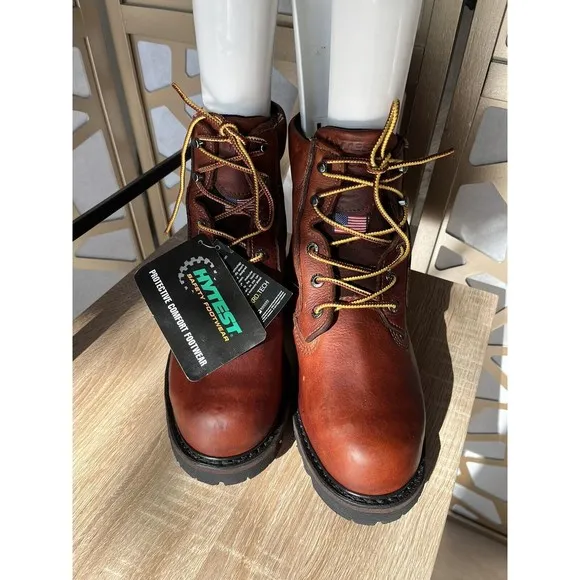 New Hytest Usa Men Metatarsal Guard Safety Work Boots Leather 9.5 3E W Steel Toe