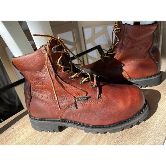 New Hytest Usa Men Metatarsal Guard Safety Work Boots Leather 9.5 3E W Steel Toe