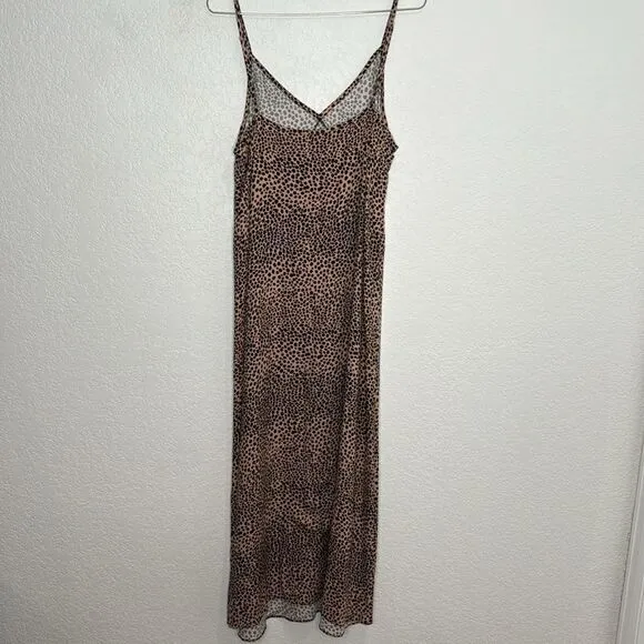 New JENNI KAYNE Clay Cheetah Slip Dress Medium