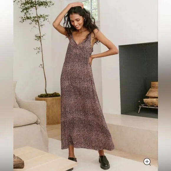 New JENNI KAYNE Clay Cheetah Slip Dress Medium