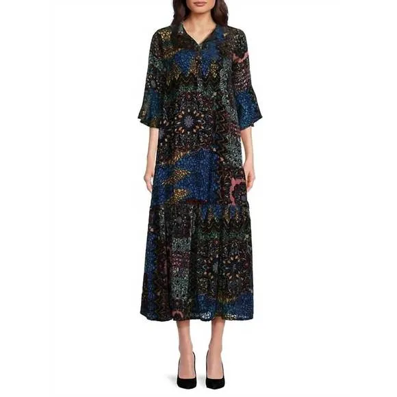NEW JOHNNY WAS nash burnout slip dress in navah burnout