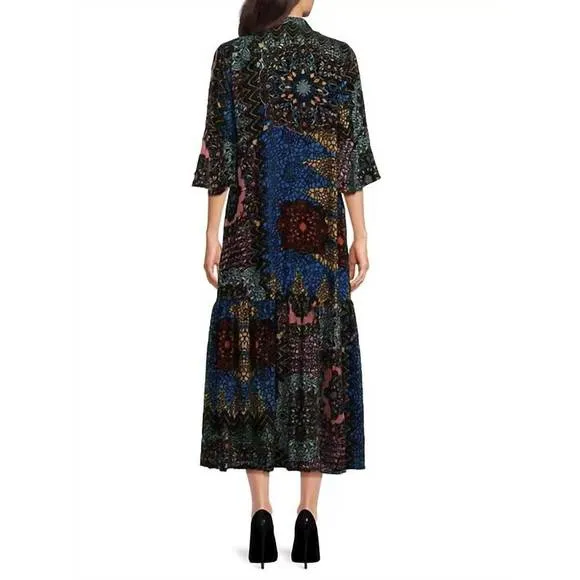 NEW JOHNNY WAS nash burnout slip dress in navah burnout
