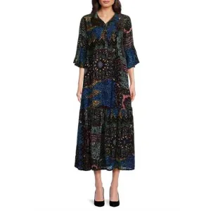 NEW JOHNNY WAS nash burnout slip dress in navah burnout