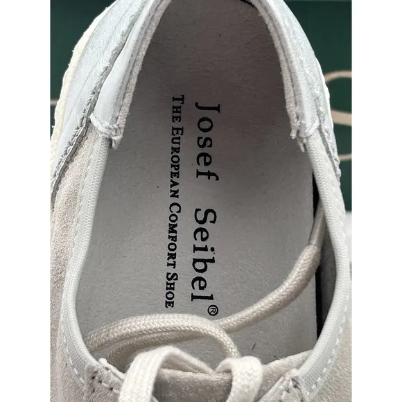 NEW Josef Seibel CASPIAN Silver Women Casual Lace Up Leather Sneakers 36 US5-5.5