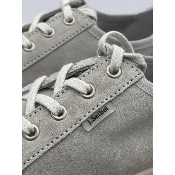 NEW Josef Seibel CASPIAN Silver Women Casual Lace Up Leather Sneakers 36 US5-5.5
