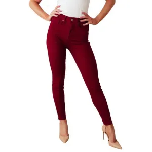 NEW JUDY BLUE high rise control top skinny jeans in scarlet