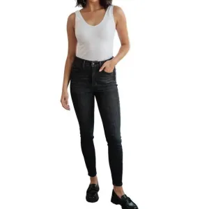 NEW JUDY BLUE high rise control top skinny jeans in washed black