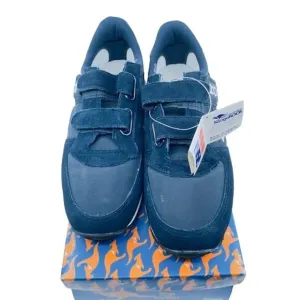 NEW KangaROOS 80' Tennis Shoes Suede Double Strap Hook &amp; Loop Dark Blue Kids 6.5