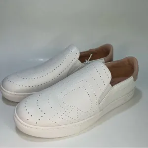 NEW Kate Spade New York Azores White Leather Slip On Sneakers Women's Size 8b