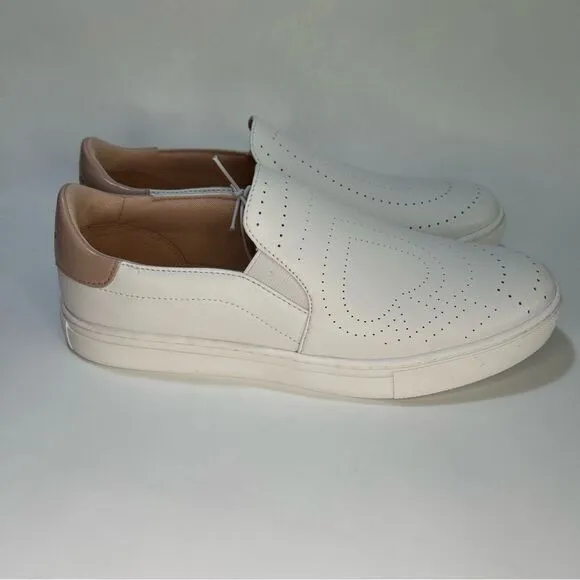 NEW Kate Spade New York Azores White Leather Slip On Sneakers Women's Size 8b