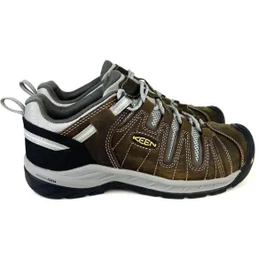 New KEEN Flint II Brown Utility Steel Toe Sneaker Shoes Womens 10M Safety Shoe