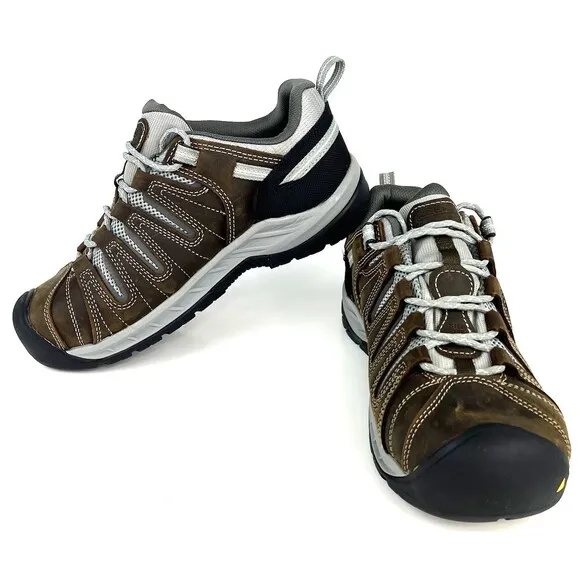 New KEEN Flint II Brown Utility Steel Toe Sneaker Shoes Womens 10M Safety Shoe