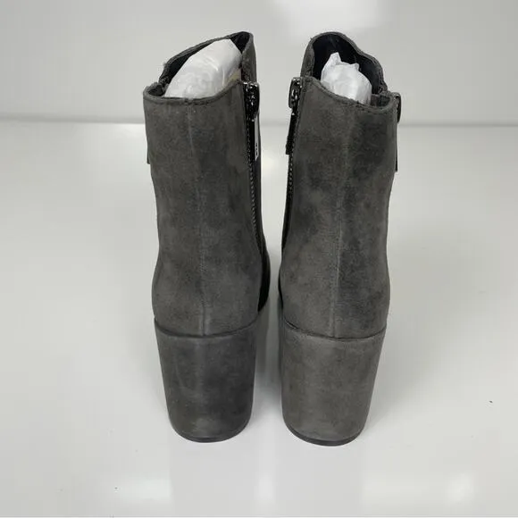NEW Kenneth Cole Rima Suede Leather Ankle Boots Asphalt Gray 8.5