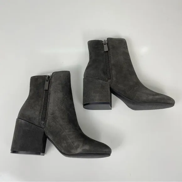 NEW Kenneth Cole Rima Suede Leather Ankle Boots Asphalt Gray 8.5