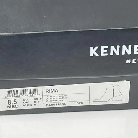 NEW Kenneth Cole Rima Suede Leather Ankle Boots Asphalt Gray 8.5