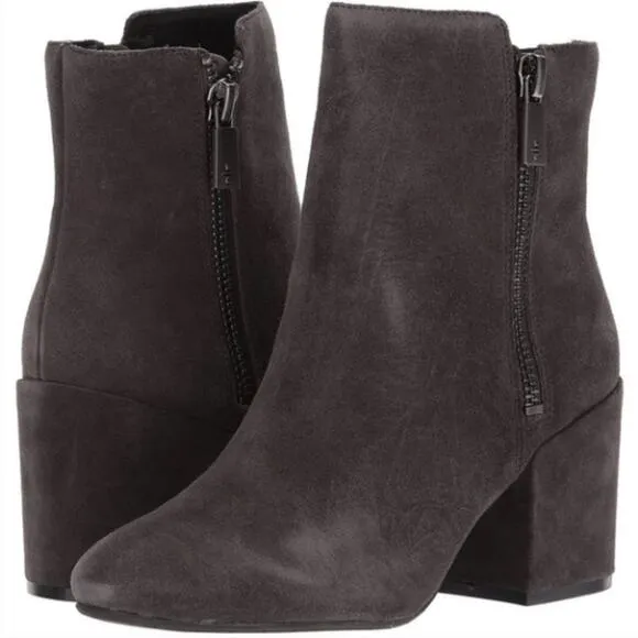 NEW Kenneth Cole Rima Suede Leather Ankle Boots Asphalt Gray 8.5