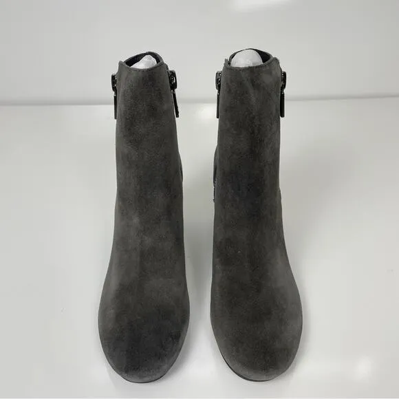 NEW Kenneth Cole Rima Suede Leather Ankle Boots Asphalt Gray 8.5