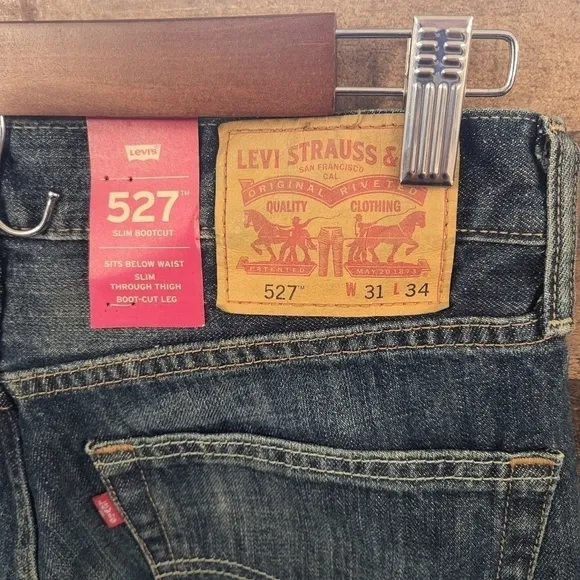 New Levi's 527 Slim Bootcut Jeans sz 31 x 34