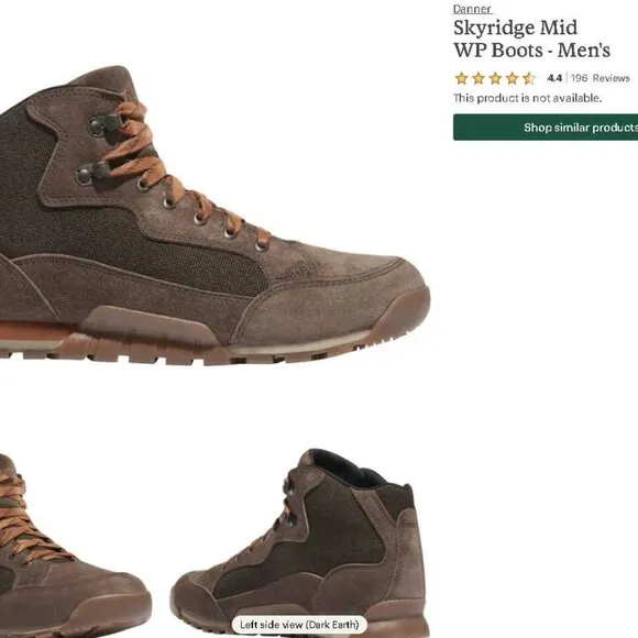 New men's 11.5 Danner Skyridge mid waterproof boots Dark Earth 30162