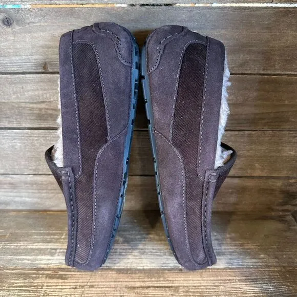 New Mens UGG Ascot Brown Corduroy II‎ Slip On Slippers Shoes Loafers Size 8 M