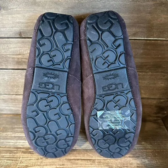 New Mens UGG Ascot Brown Corduroy II‎ Slip On Slippers Shoes Loafers Size 8 M