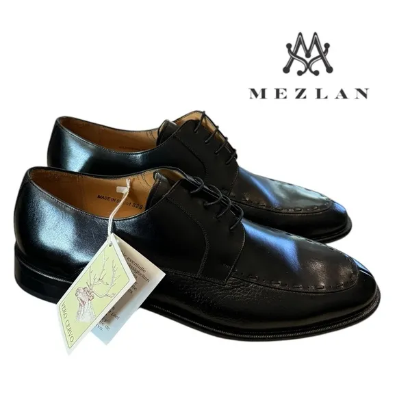 New Mezlan 370 Men's Black Leather Lace-up Oxford Dress Shoes 11  11M