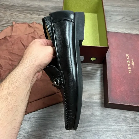 NEW Mezlan Black Horse Bit Loafers 10 M