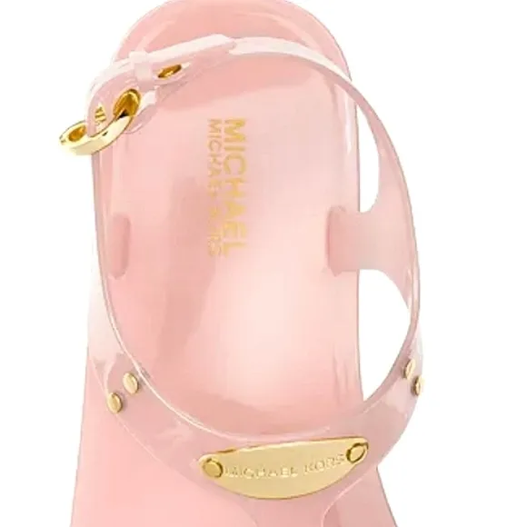 𝅺NEW! MICHAEL KORS Pink Plate Jelly Sandals 7.
