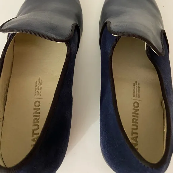 NEW Naturino Alghero Nappa suede leather blue loafers 2 US