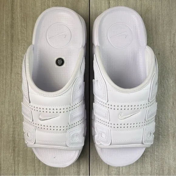 NEW Nike Air More Uptempo White Slides Shoes Sandals fd9884-101 Men’s Size 13