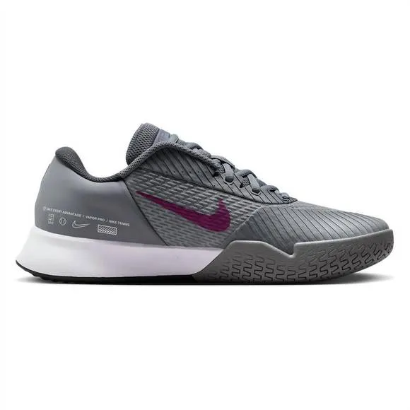 NEW NIKE men's air zoom vapor pro 2 shoes in smoke grey/sangria