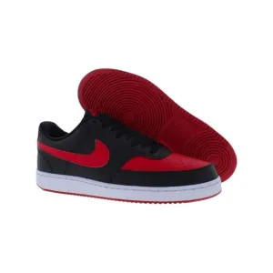 NEW Nike Mens Court Vision Low Sneaker,Black/University Red