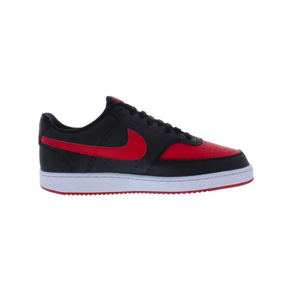 NEW Nike Mens Court Vision Low Sneaker,Black/University Red