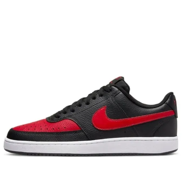 NEW Nike Mens Court Vision Low Sneaker,Black/University Red
