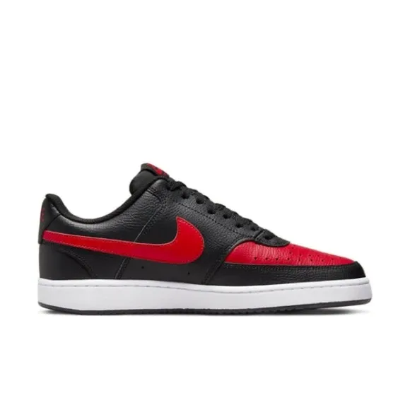 NEW Nike Mens Court Vision Low Sneaker,Black/University Red