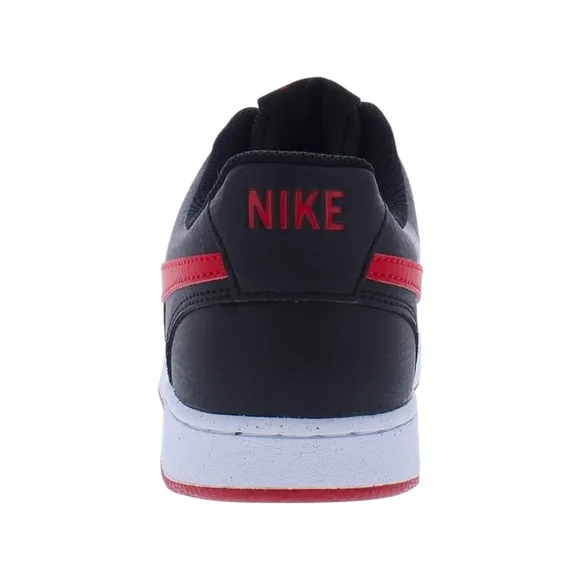 NEW Nike Mens Court Vision Low Sneaker,Black/University Red