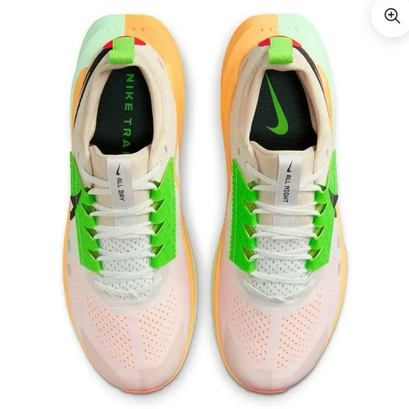 NEW Nike ZoomX Zegama Running Shoes - Neon Green and Orange