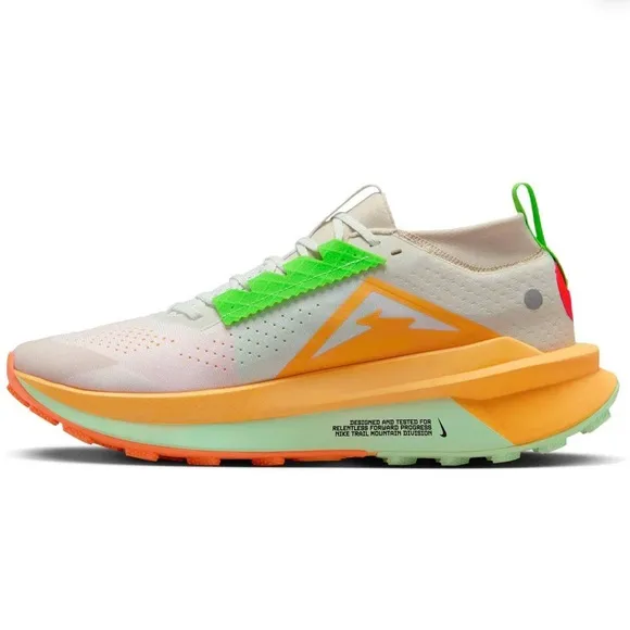 NEW Nike ZoomX Zegama Running Shoes - Neon Green and Orange